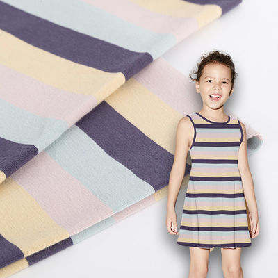Skin-Friendly And Environmentally Friendly Good Quality Striped Cotton Fabric For T- Shirt
