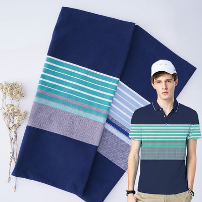 21S Breathable Health And Safety And Unique  Striped Knit Fabric For Polo Shirt