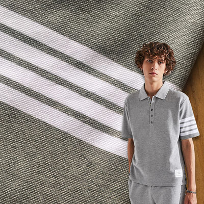 Good price Wear-Resistant And Comfortable Breathable Striped Knit Fabric For Polo Shirt online