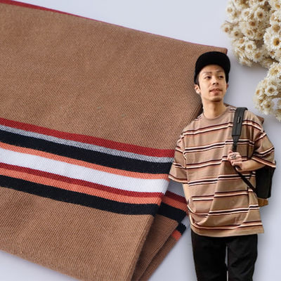 Skin-Friendly And Breathable Moisture-Absorbing Striped Knit Fabric For Casual Wear