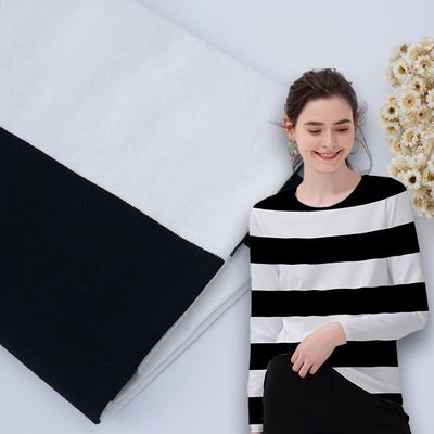 Comfortable And Moisture-Absorbent And Smooth Striped Knit Fabric For Casual Wear