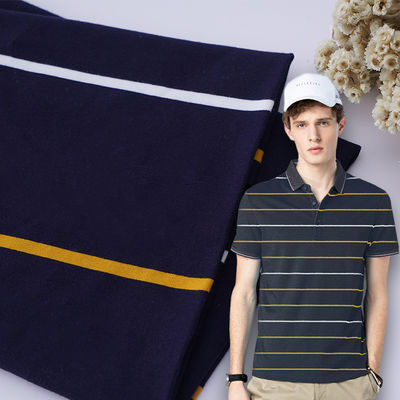 Soft And Breathable And Moisture-Absorbent Hygroscopic Striped Knit Fabric For Polo Shirt