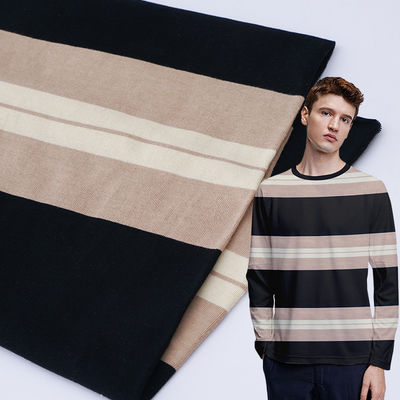 Breathable And Durable And Skin-Friendly Striped Knit Fabric For Casual Wear