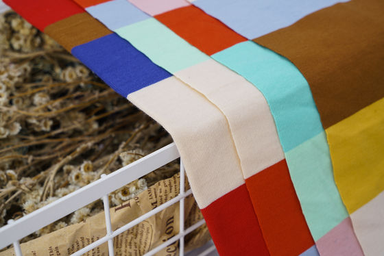 Natural Skin-Friendly 40S Pure Cotton Plain Weave Striped Knit Fabric For T-Shirt