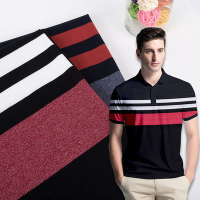 Environmentally Friendly Sweat-Absorbenty Elastic Striped Knit Fabric For Polo Shirt