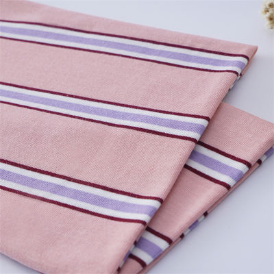 Multi-Colored And Fashionable Cotton Feel Striped Knit Fabric For T-Shirt
