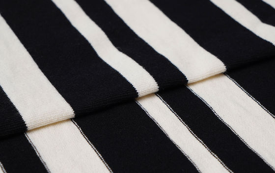 Easy To Care Healthy And Smooth Striped Material Fabric For T-Shirt