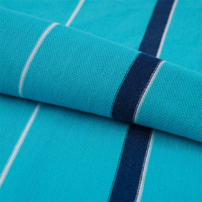 Durable And Easy To Care And Breathable Comfortable Striped Knit Fabric For Polo Shirt