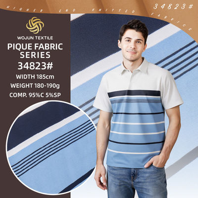 Sweat-Absorbent And Breathable And Stylish High Color Fastness Striped Knit Fabric For Polo Shirt