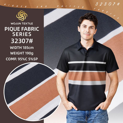 High Colorfastness, Durable Elastic And Stretchy Cotton Pique Fabric For Polo Shirt