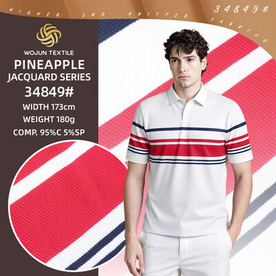 Good price Breathable And Well-Fitting Striped Knit Fabric Durable And Highly Colorfast For Polo Shirt online