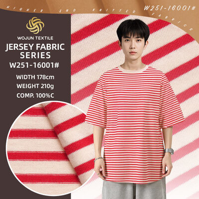 Good price Skin-Friendly And High-Quality Soft Striped Knit Fabric Breathable For Casual Wear online