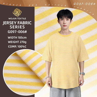 Good price Smooth Comfortable And High-Quality Soft Striped Knit Fabric Breathable For T-Shirt online
