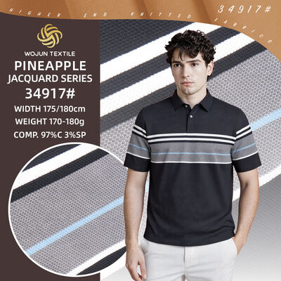 Good price Skin-Friendly And Clean And Tidy And Structured And Stylish Striped Knit Fabric  For T-Shirt online