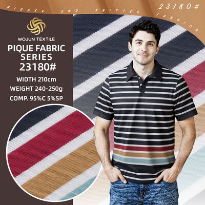 Good price Crisp Texture And Good Quality And Breathable Striped Knit Fabric For Polo Shirt online