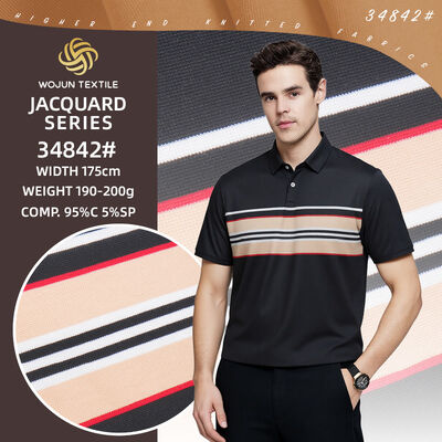 Good price Comfortable And Healthy，Natural High Quality Striped Knit Fabric For Polo Shirt online