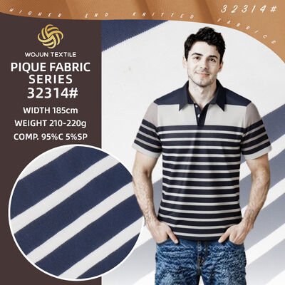 Good price Wear-Resistant Skin-Friendly, Breathable And Elastic Striped Knit Fabric For Polo Shirt online