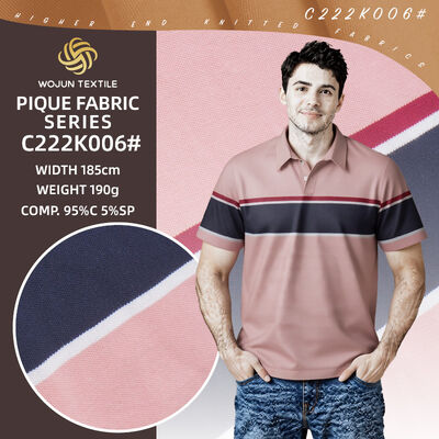 Good price Wear-Resistant , Breathable And Comfortable Striped Knit Fabric For Polo Shirt online