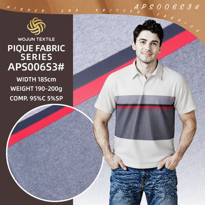 Good price Wear-Resistant , Breathable Healthy Striped Knit Fabric For Polo Shirt online
