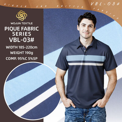 Good price Wear-Resistant ,  Healthy High Color Fastness Striped Knit Fabric For Polo Shirt online