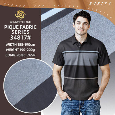 Good price Stiff , Comfortable And Healthy  High Color Fastness Striped Knit Fabric For Polo Shirt online