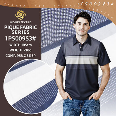Good price Wear-Resistant , Elasticity Breathable High-End Quality Striped Knit Fabric For Polo Shirt online