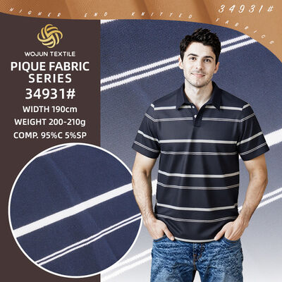 Good price Wear-Resistant And Breathable High-End Quality Striped Knit Fabric For Polo Shirt online
