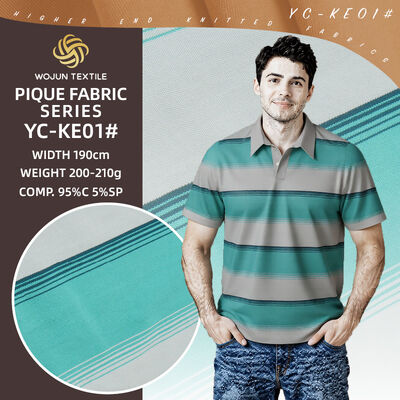 Good price Breathable And Comfortable, Moisture-Absorbing And Healthy Striped Knit Fabric For Polo Shirt online