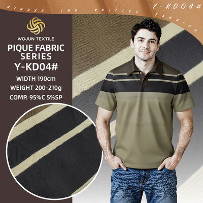 Good price Breathable , Wear-Resistant Moisture-Absorbing And Durable Striped Knit Fabric For Polo Shirt online