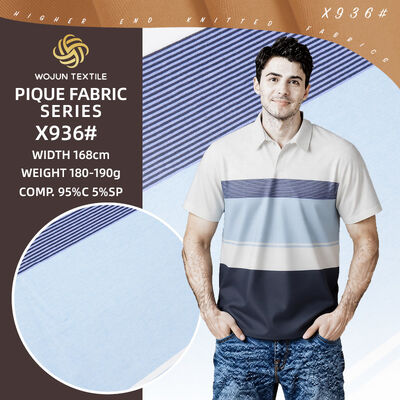 Good price Breathable , Wear-Resistant High Quality Durable Striped Knit Fabric For Polo Shirt online