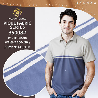 Good price Striped Cotton Pique Fabric: 210gsm Stretch Texture for Premium Tees online