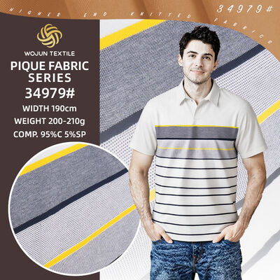 Good price 190cm Wide Striped Cotton Pique Fabric: Stretch Texture for Brands online
