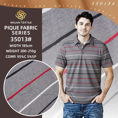 Good price Striped Cotton Pique Fabric: 185cm Wide Stretch For Modern Polos online