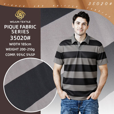 Good price 185cm Striped Cotton Pique Fabric: Long-Lasting 95/5 Quality for Brands online