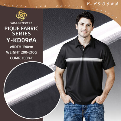 Good price 195cm Striped Cotton Pique Fabric: Architectural Stretch for Modern Polos online