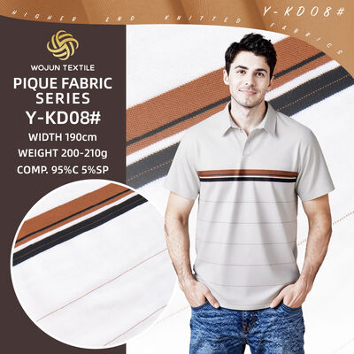 Good price Striped Cotton Pique Fabric: 190cm Wide 95/5 Stretch for Polos online