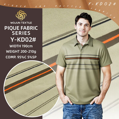 Good price Striped Cotton Pique Fabric: 190cm Wide 95/5 Stretch for Polos online