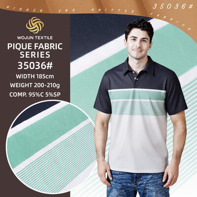 Good price Striped Cotton Pique Fabric: 190cm Wide 95/5 Stretch for Polos online