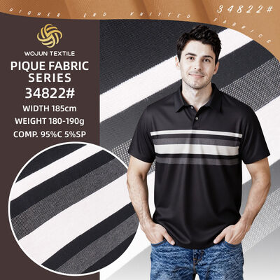Good price Striped Cotton Pique Fabric: 190cm Wide 95/5 Stretch for Polos online